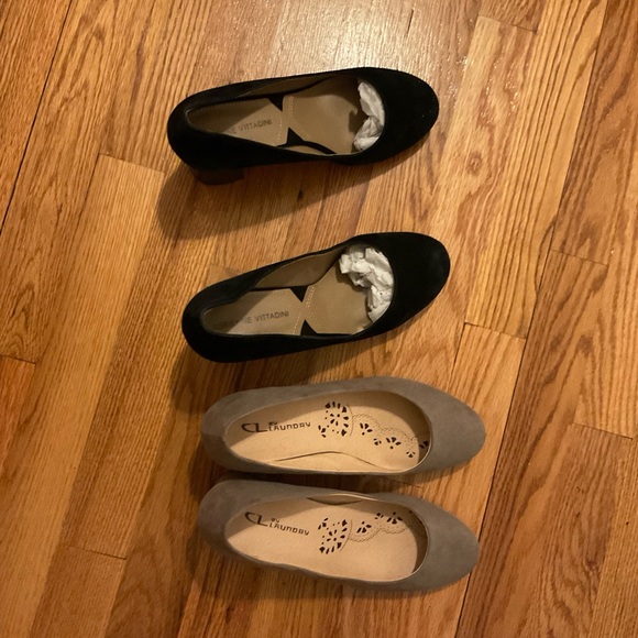 For sale two pairs of shoes , blacks and beiges size 6 us - Picture 5 of 7